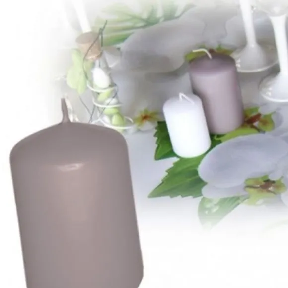 Bougie Cylindrique Taupe 10Cm