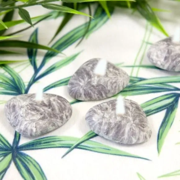 Bougie Déco Forme Caillou Gris X 6 Pi Ces