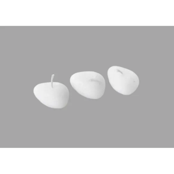 Bougie Déco Forme Caillou Blanc X 6 Pi Ces