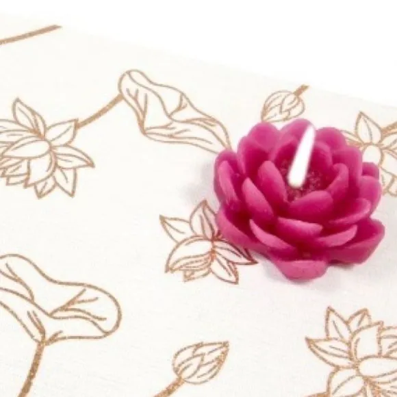 Bougie Déco Forme Lotus Fuchsia