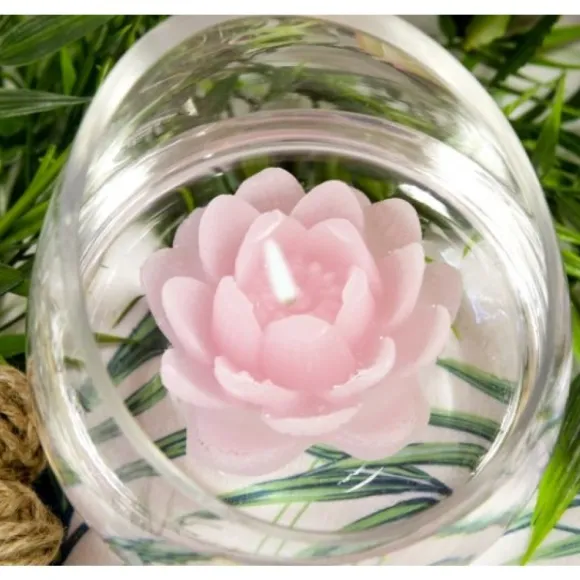 Bougie Déco Forme Lotus Rose