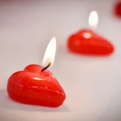 Bougie Flottante Coeur Rouge X 2 Pi Ces