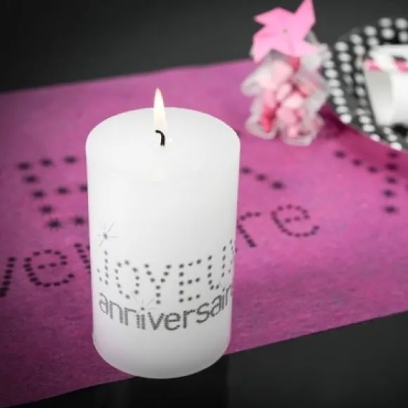 Bougie Joyeux Anniversaire Blanc