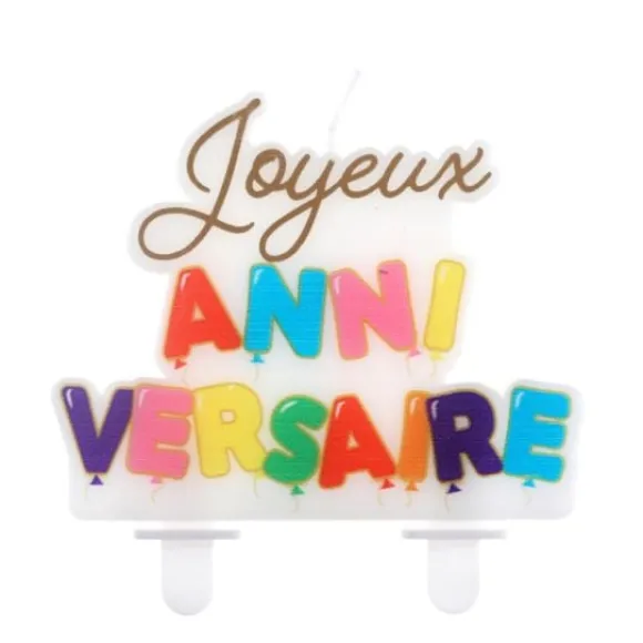 Bougie Joyeux Anniversaire Multicolore 8 Cm