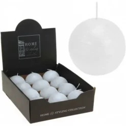 Bougie Mariage Boule Blanche 6Cm X 10 Pi Ces