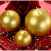 Bougie Mariage Boule Or 6Cm X 10 Pi Ces