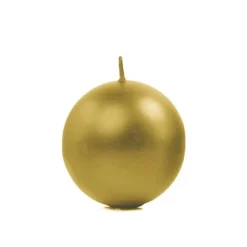 Bougie Mariage Boule Or 6Cm X 10 Pi Ces