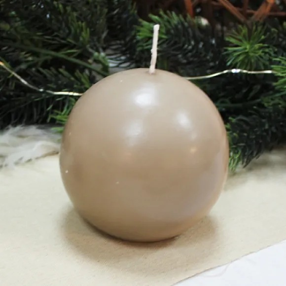 Bougie Mariage Boule Taupe 6Cm