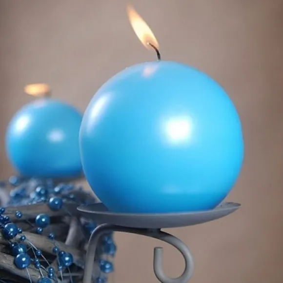 Bougie Mariage Boule Turquoise 6Cm