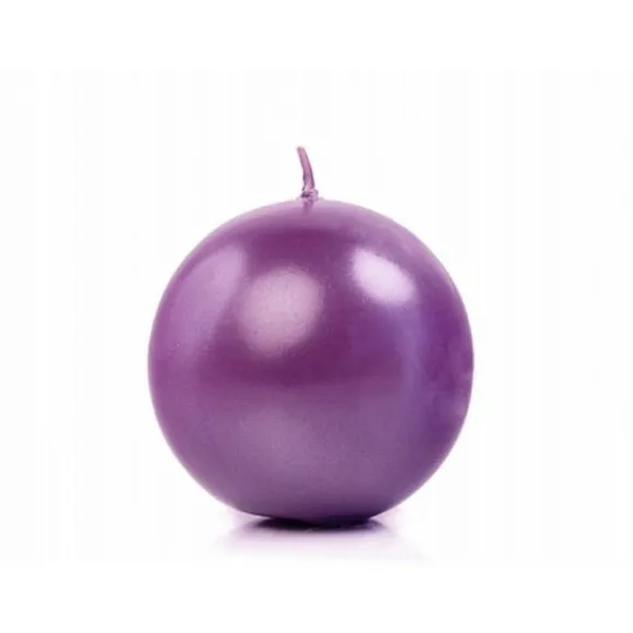 Bougie Mariage Boule Violet 6Cm X 10 Pi Ces