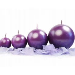 Bougie Mariage Boule Violet 6Cm X 10 Pi Ces