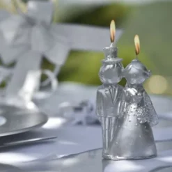 Bougie Mariage Mr Mrs Argent