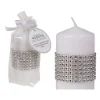 Bougie Mariage Pilier Blanche Avec Strass