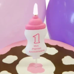 Bougie Mon Premier Anniversaire Rose