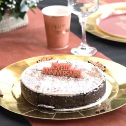 Bougie Originale Joyeux Anniversaire Or 8X7 Cm