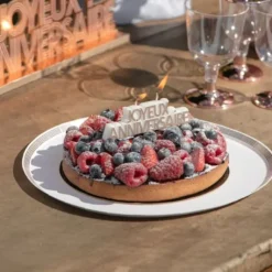 Bougie Originale Joyeux Anniversaire Rose Gold 8X7 Cm