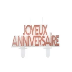Bougie Originale Joyeux Anniversaire Rose Gold 8X7 Cm