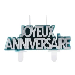 Bougie Originale Joyeux Anniversaire Bleu Canard 8X7 Cm