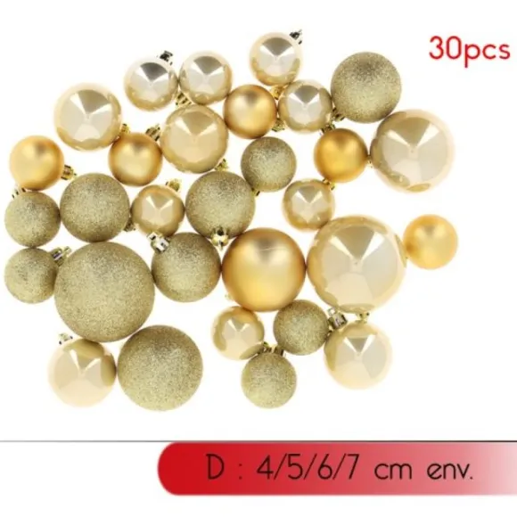 Boule De Noel Assorties Dor S X 30 Pi Ces