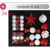 Boule De Noel Assorties Rouge Et Blanc X 34 Pi Ces