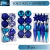 Boule De Noel Bleu En Kit X28 Pi Ces