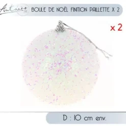 Boule De Noel Finition Paillet E X 2 Pi Ces