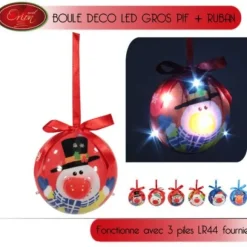 Boule De Noel Lumineuse Led Gros Pif