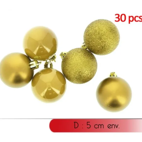 Boule De Noel Luxe Or Paillet E X 30 Pi Ces