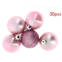 Boule De Noel Luxe Rose Paillet E X 30 Pi Ces