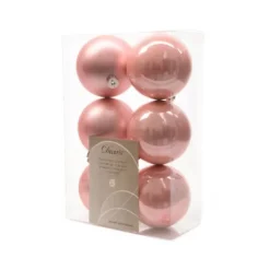 Boule De Noel Rose 8 Cm X 6 Pi Ces