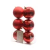 Boule De Noel Rouge 8 Cm X 6 Pi Ces