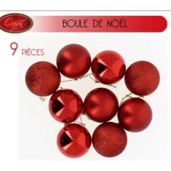 Boule De Noel Rouge 6 Cm X 9 Pi Ces