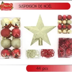 Boule De Noel Rouge Et Or En Kit X44 Pi Ces