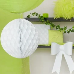 Boule En Papier Alveole Bleu Marine 30Cm