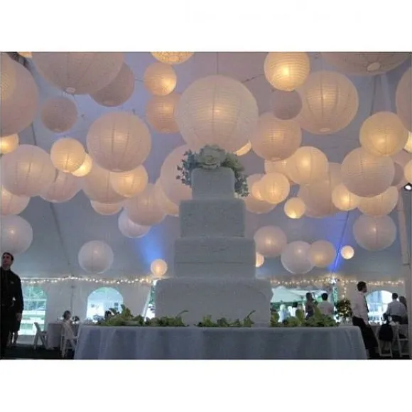 Boule En Papier Lampion Bleu Marine 50 Cm