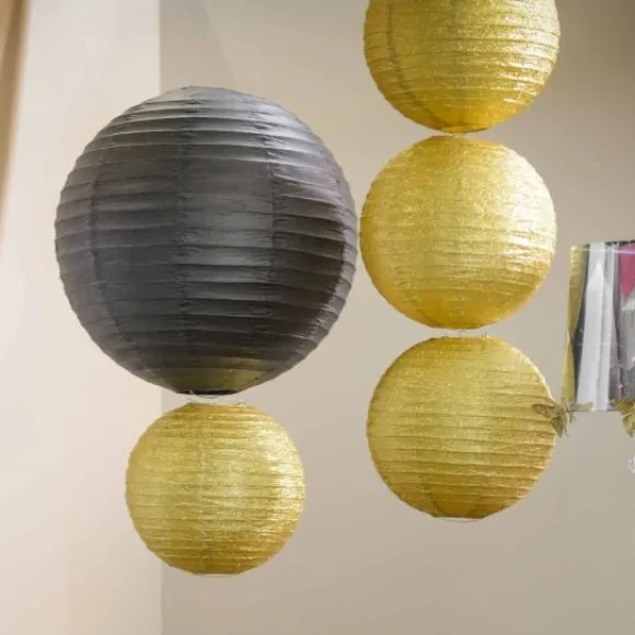 Boule En Papier Lampion Noir 50 Cm