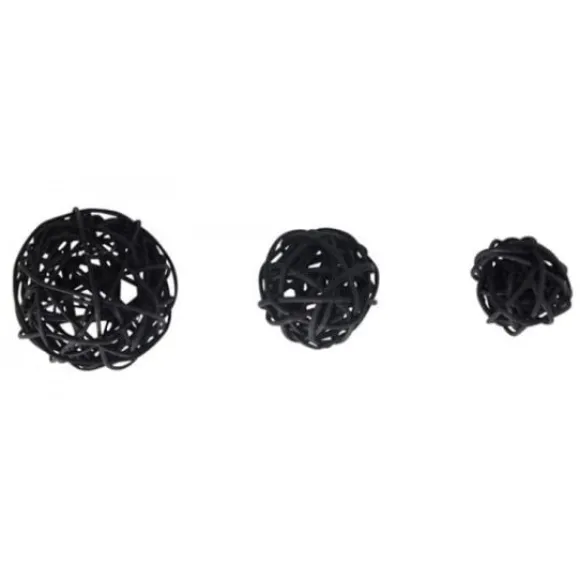 Boule En Rotin Noir X 10 Pi Ces