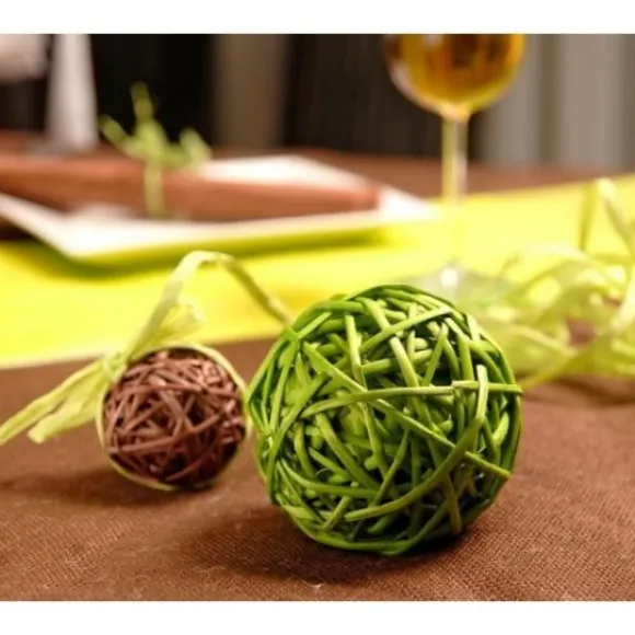 Boule En Rotin Noir X 10 Pi Ces