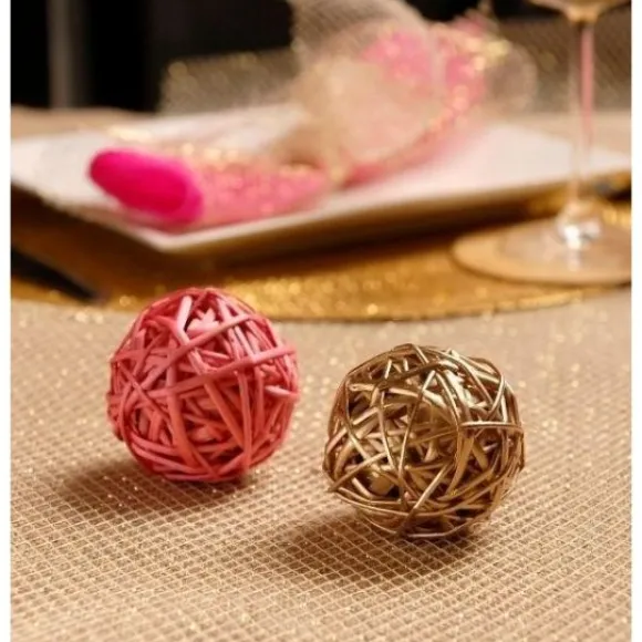 Boule En Rotin Noir X 10 Pi Ces