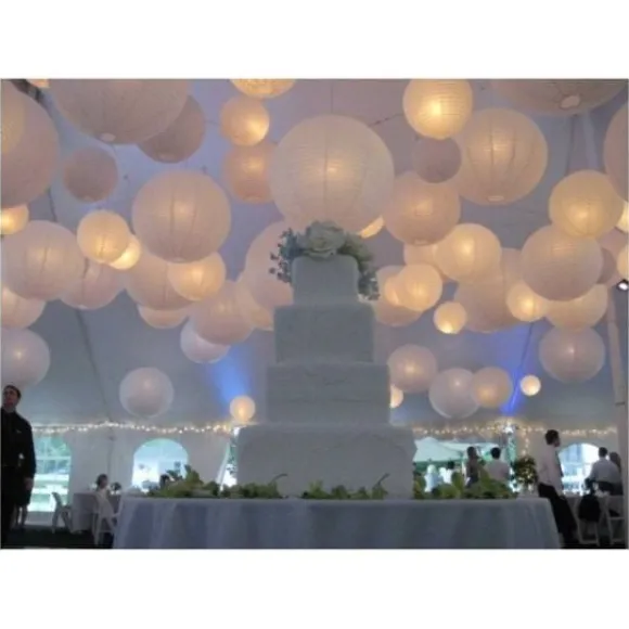 Boule Lampion En Papier 50Cm Blanc