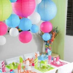 Boule Lampion En Papier 10Cm Blanc X2