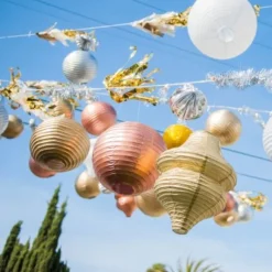 Boule Lampion En Papier M Tallis Rose Gold 30Cm X2