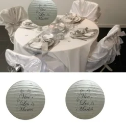 Boule Lanterne En Papier Vive Les Mari S 30Cm X 2 Pi Ces