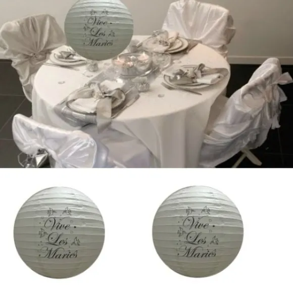 Boule Lanterne En Papier Vive Les Mari S 30Cm X 2 Pi Ces