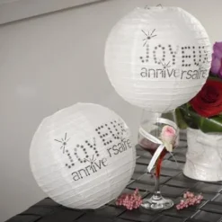 Boule Lanterne En Papier Joyeux Anniversaire X 2 Pi Ces