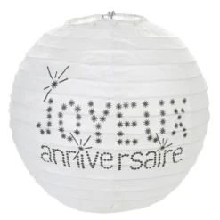 Boule Lanterne En Papier Joyeux Anniversaire X 2 Pi Ces