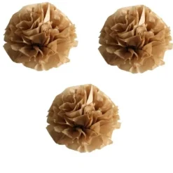 Boule Pompon Papier De Soie Kraft X 3 Pi Ces