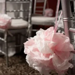 Boule Pompon Papier De Soie Bleu Marine 25Cm