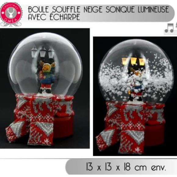 Boule Souffle Neige Sonique Lumineuse Avec Echarpe
