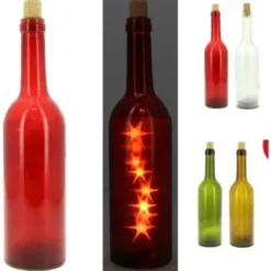 Bouteille En Verre Deco Noel A Pile 8 Led